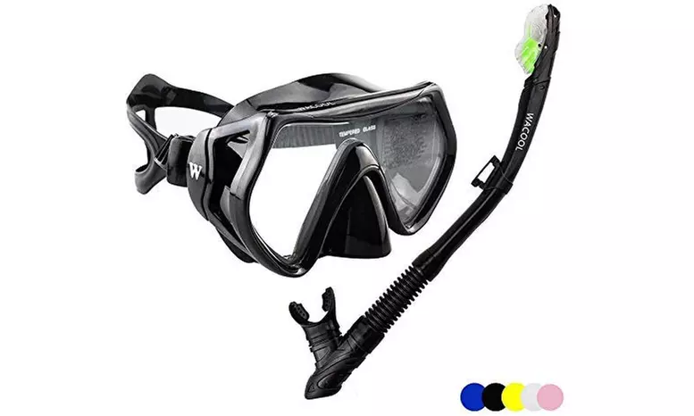 WACOOL Snorkeling Package Set for Adults, Anti-Fog Coated Glass Diving Mask - Primary Image
