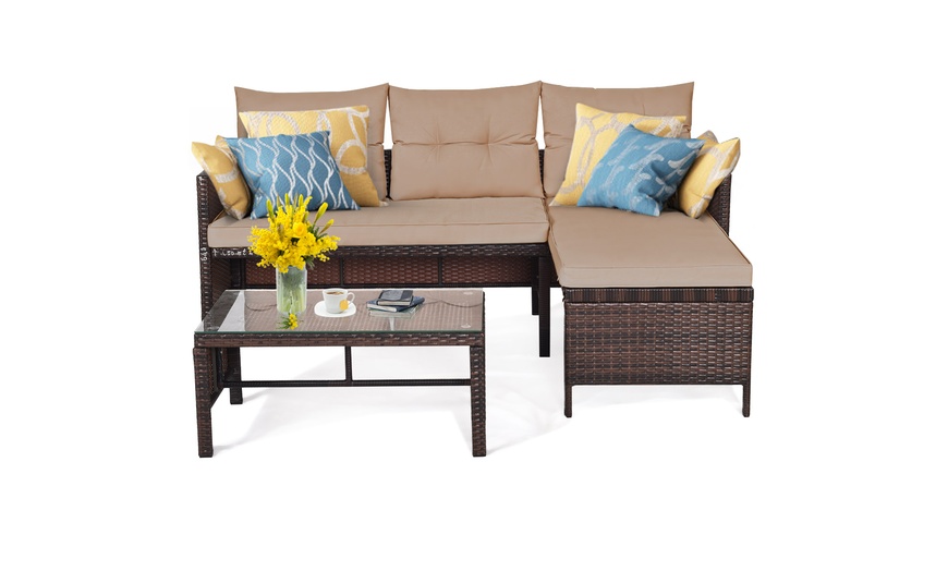 Up To 54% Off On Costway 3PCS Patio Wicker Rat... | Groupon Goods