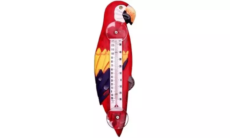 Songbird Essentials Red Parrot Small Window Thermometer - Primary Image