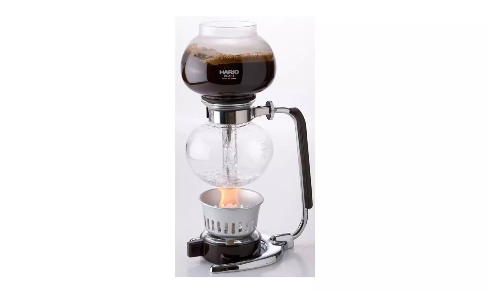 Hario 3-Cup Coffee Siphon (Moca) w/ Double Wall Stack Cups (280ml, 2-Piece Set) - Second Medium
