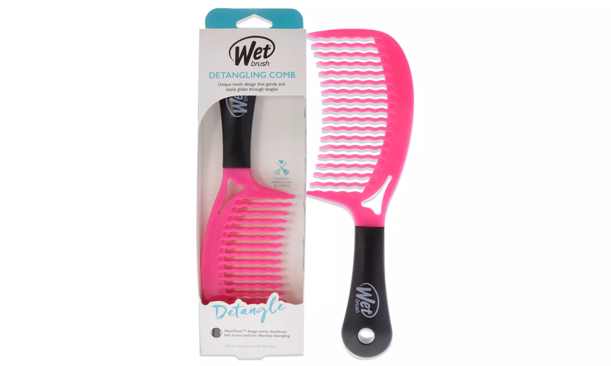 Wet Brush Detangling Comb - Pink for Unisex 1 Pc Comb - Primary Image
