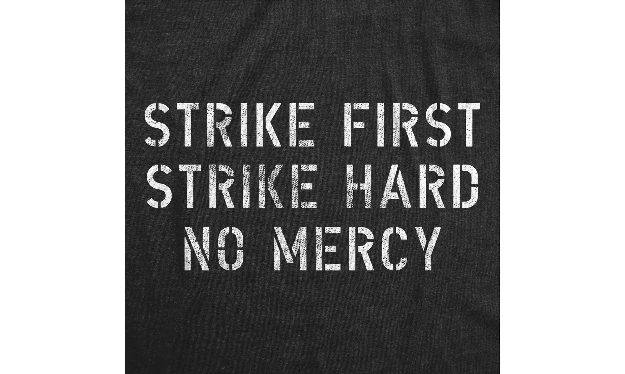 Womens Strike First Strike Hard No Mercy Tshirt Funny Karate Movie Quote Graphic - Second Medium