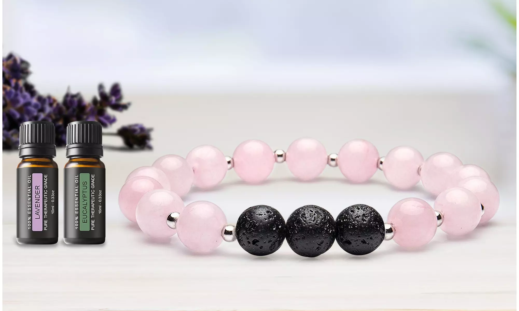 Lava Stone Turquoise-tone Diffuser Bracelet