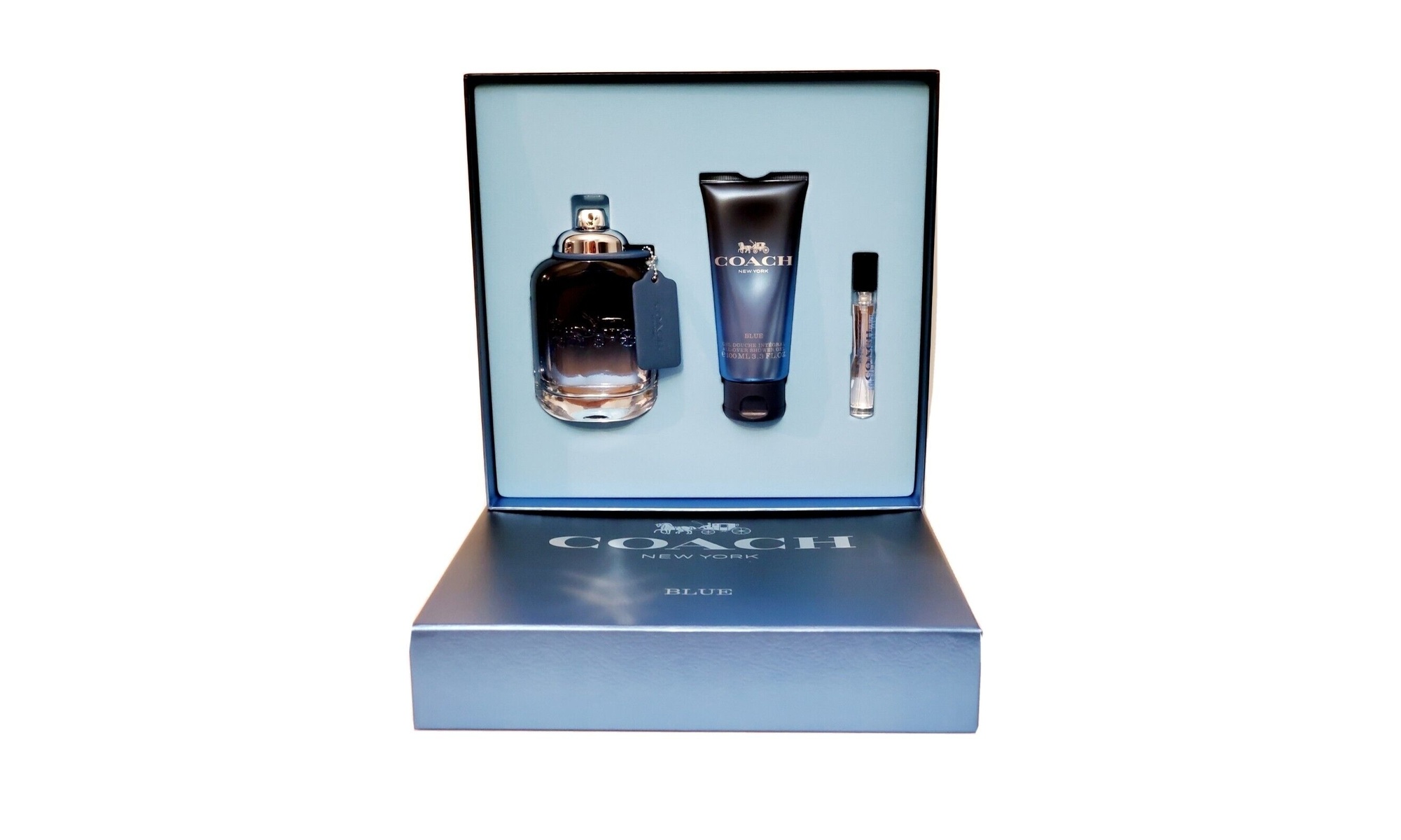 Coach New York Blue 3 piece EDT Cologne Gift Set for Men