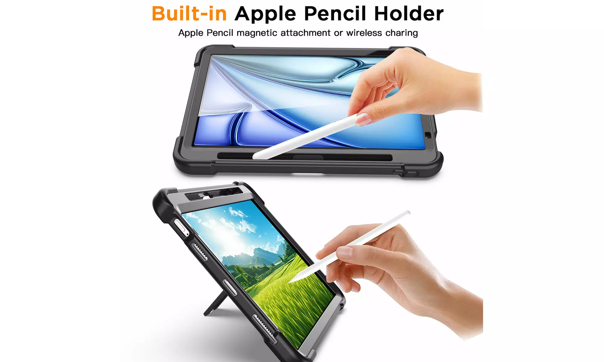 For Apple iPad Air 11-inch 2024 Case Rugged Heavy Duty Shockproof 3-in-1 Cover