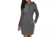 Women Slim Long Hoodie Tunic Sweatshirt Dresses Zipper Pullover with Pocket - Second Medium