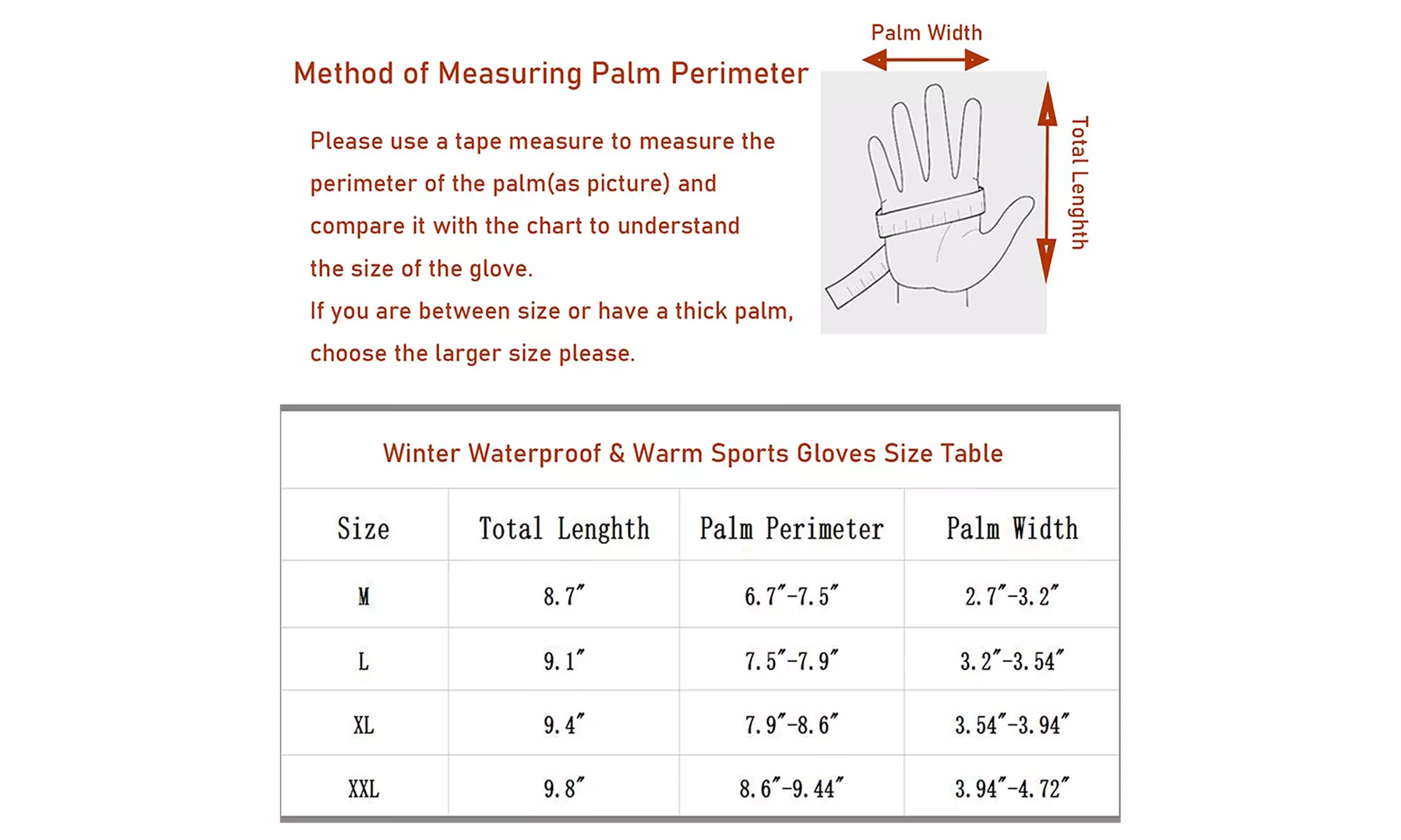 2 Pack Mens Winter Warm Gloves Waterproof Touch Screen Gloves for Outdoor