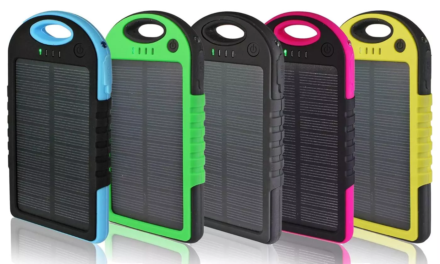 5,000 mAh Water-Resistant Solar Smartphone Charger - Primary Image