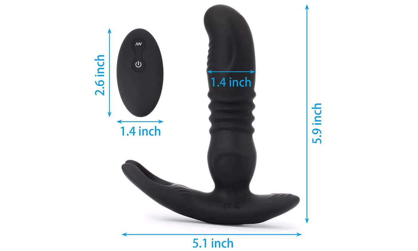 10 Speeds Remote Control Telescopic Anal Plug Dildo Prostate Massager 