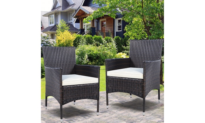 Up To 45 Off On 2pc Chairs Outdoor Patio Ratt Groupon Goods