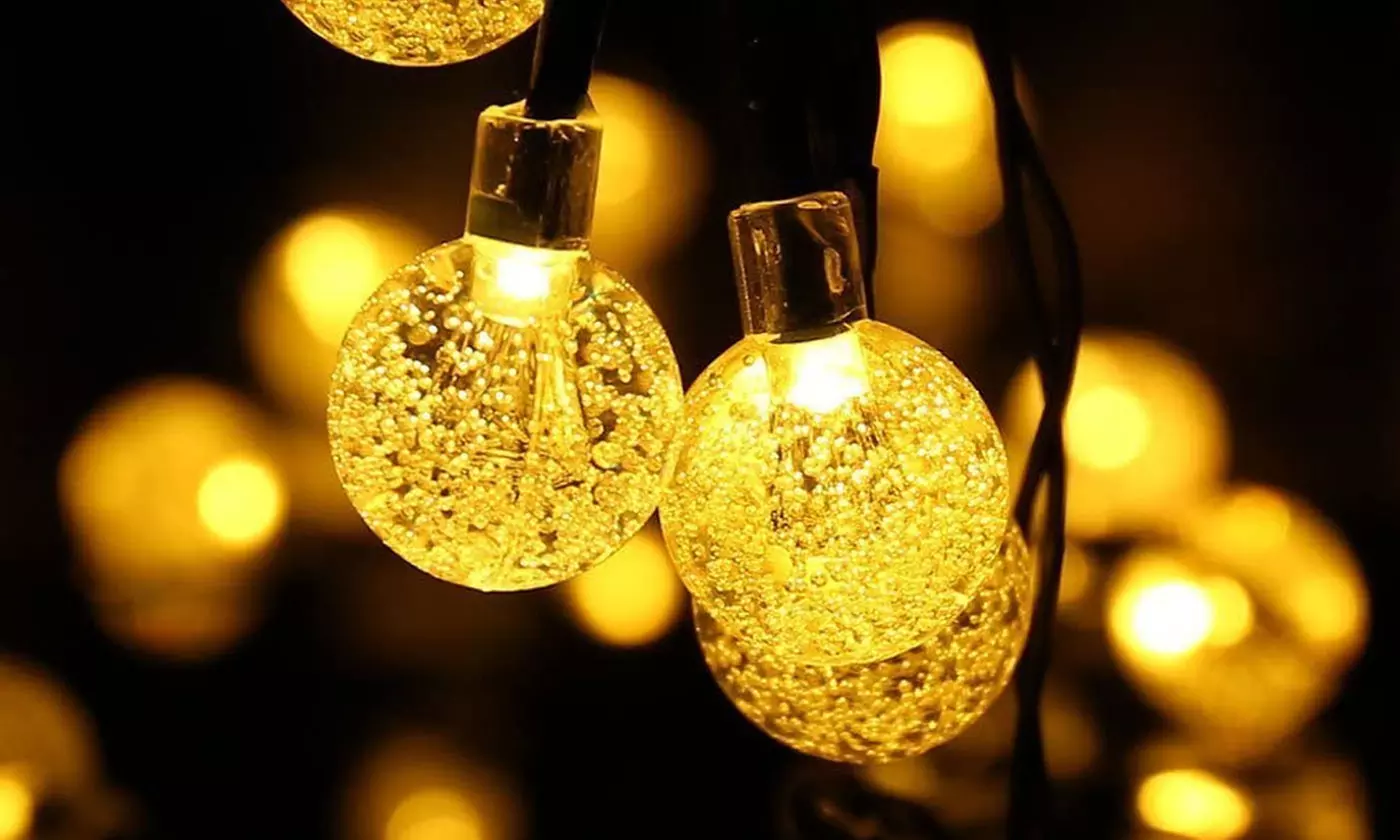 LED Solar String Ball Lights Outdoor Waterproof Garden Yard Decor