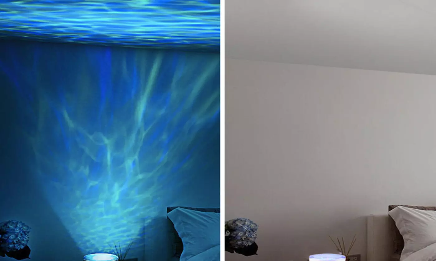 Projector Night Light Ocean Wave LED Music Relaxing Remote Lamp New - Primary Image
