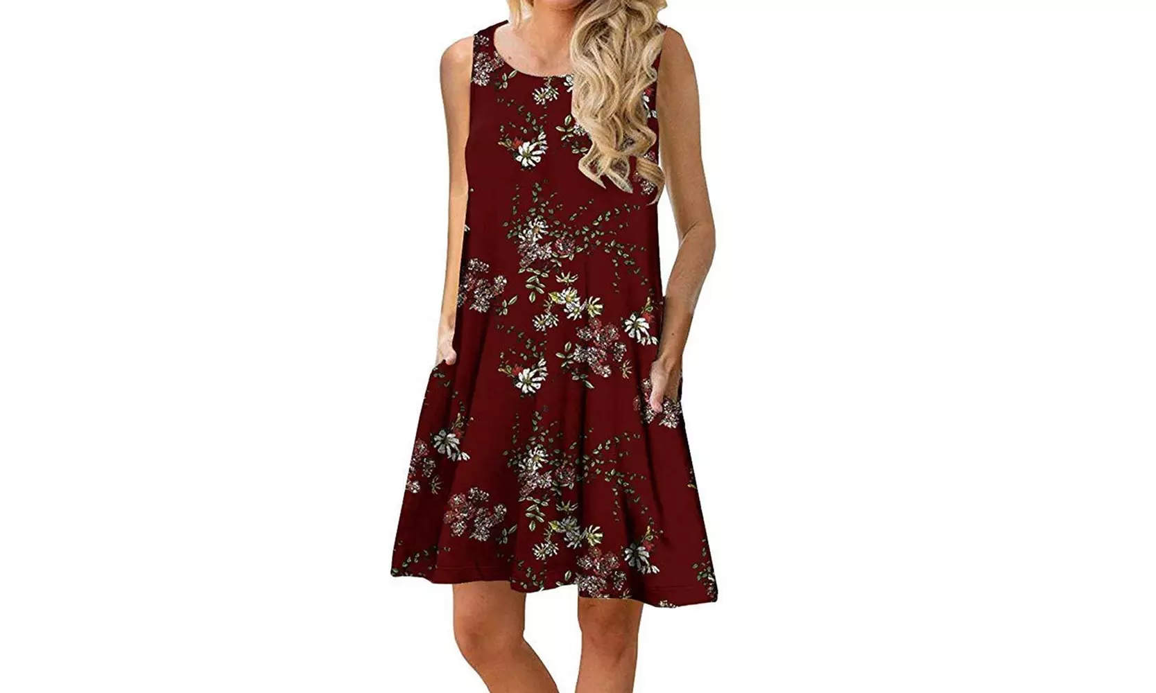 Womens Sleeveless Sundress with Pockets S-2X