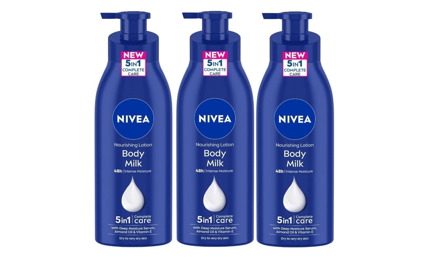 Nivea Nourishing 5 in 1 Body Milk for Very Dry Skin 13.5 Oz. each (3 or 6 pack)