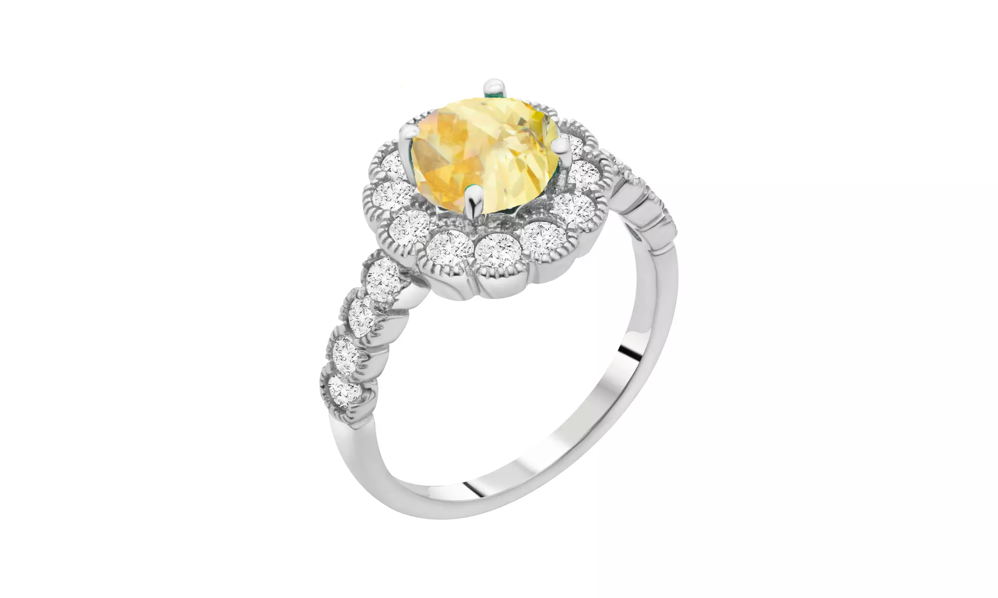 Cubic Zirconia "Daisy" Statement Ring in Sterling Silver  - Primary Image
