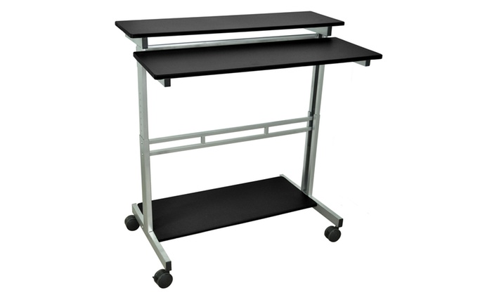 Luxor 40 Height Adjustable Stand Up Desk Workstations Black 1