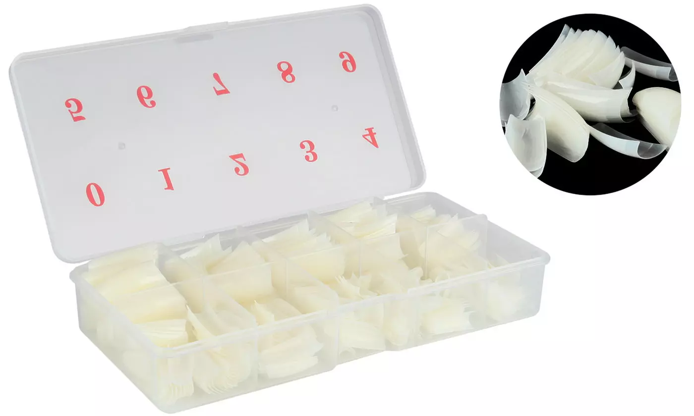 500pcs Lady French Acrylic Style Artificial False Nails Half Tips & Box