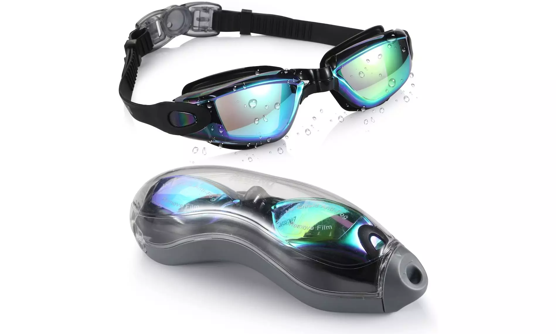 Anti-Fog Unisex Swim Goggles with Protective Case- 3 Colors - Primary Image