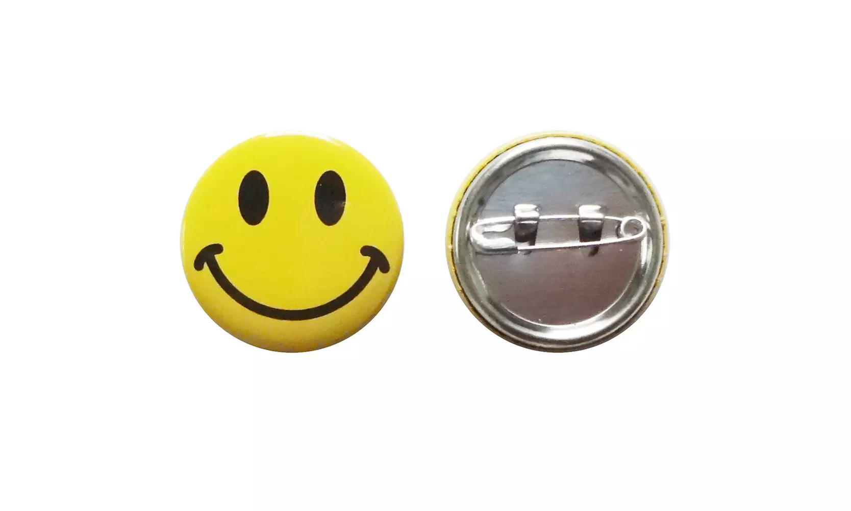 Magik 50 pcs Classic Mini Metal Smiley Smile Face Pinback Button Pins  - Primary Image