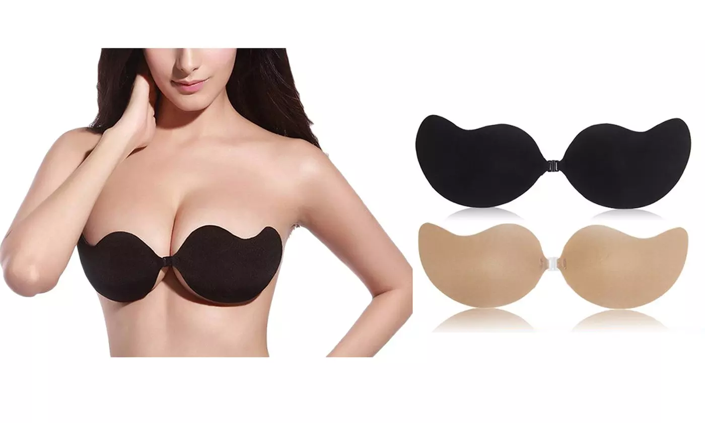 Womens Self-Adhesive Invisible Bra Backless Push Up Sticky Mango Bra - Primary Image