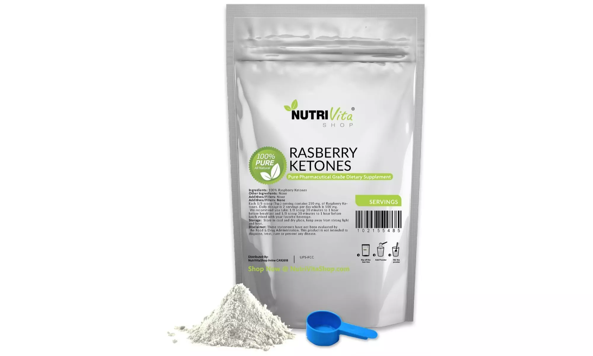 100% Pure Raspberry Ketones for Weight Loss, 2.2 lbs - Primary Image