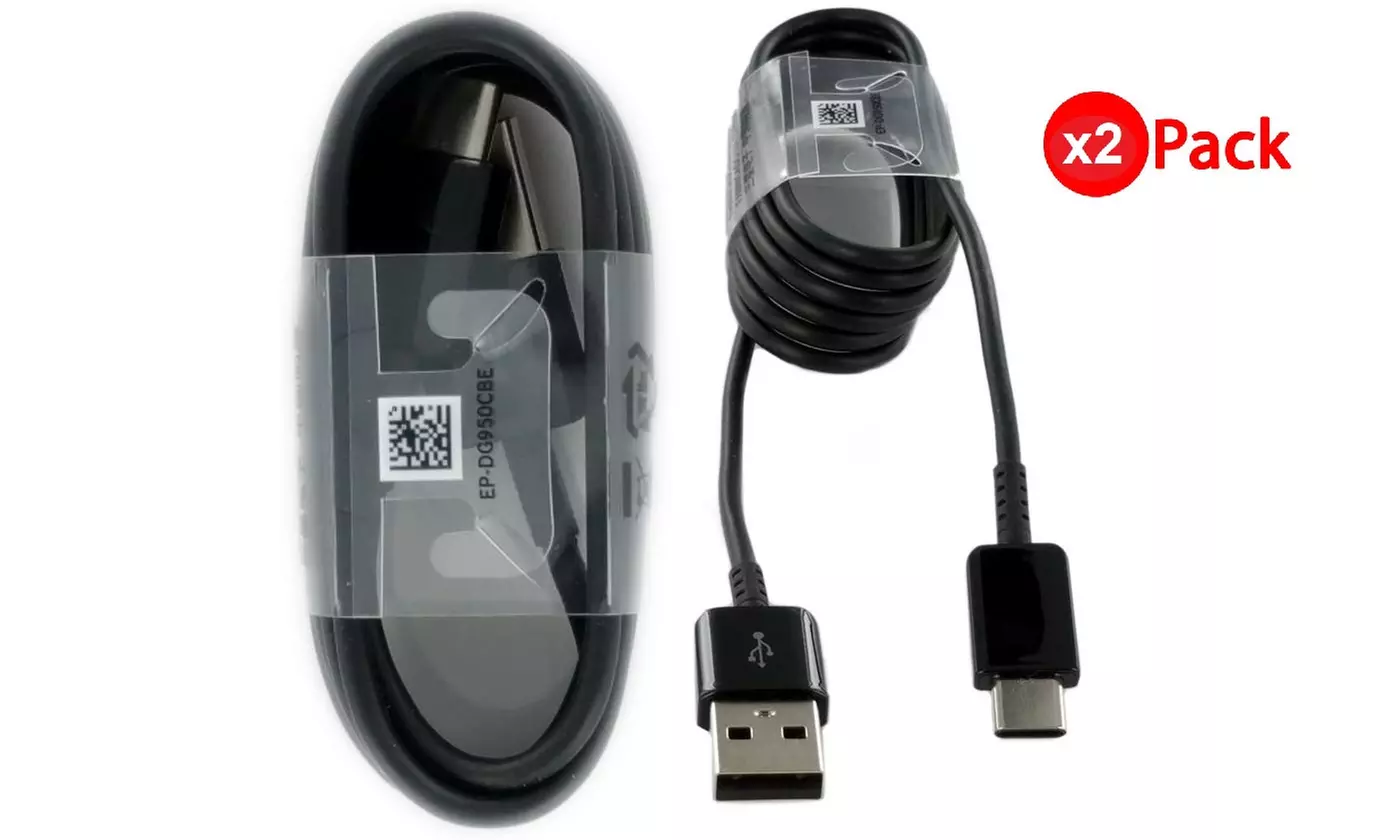Samsung USB Type C Cable Fast Charge Data Sync Galaxy S8 Plus Note 9 (2 Pack)  - Primary Image