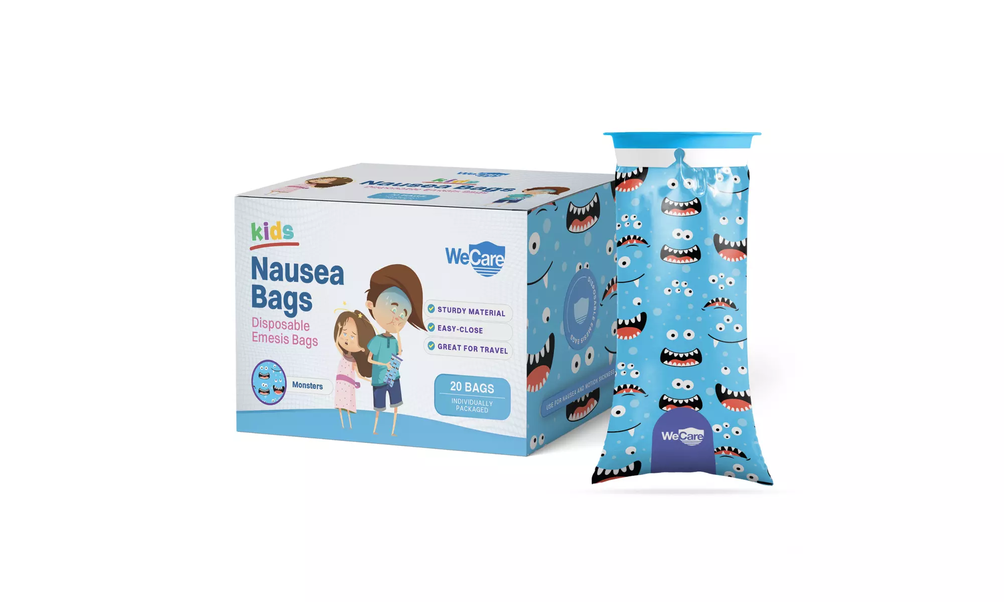 WeCare Kids Disposable Emesis Bags For Nausea and Motion Sickness - Primary Image