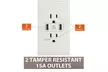 Dual 2.1A USB Wall Outlet Fast Charger Socket 15A AC Power Receptacle White - Second Medium