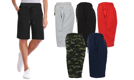 Women'sLoose-Fit Tech Fleece Bermuda Lounge Shorts - Plus Sizes Available XL (16/18) Red (Performance)