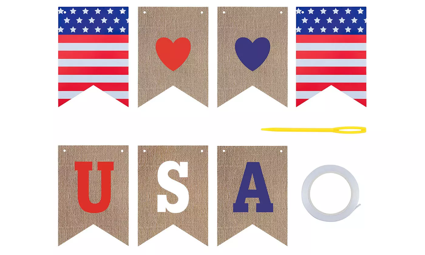 USA Star Flag Banner Bunting Patriotic 4th of July Decorations Party Supplies