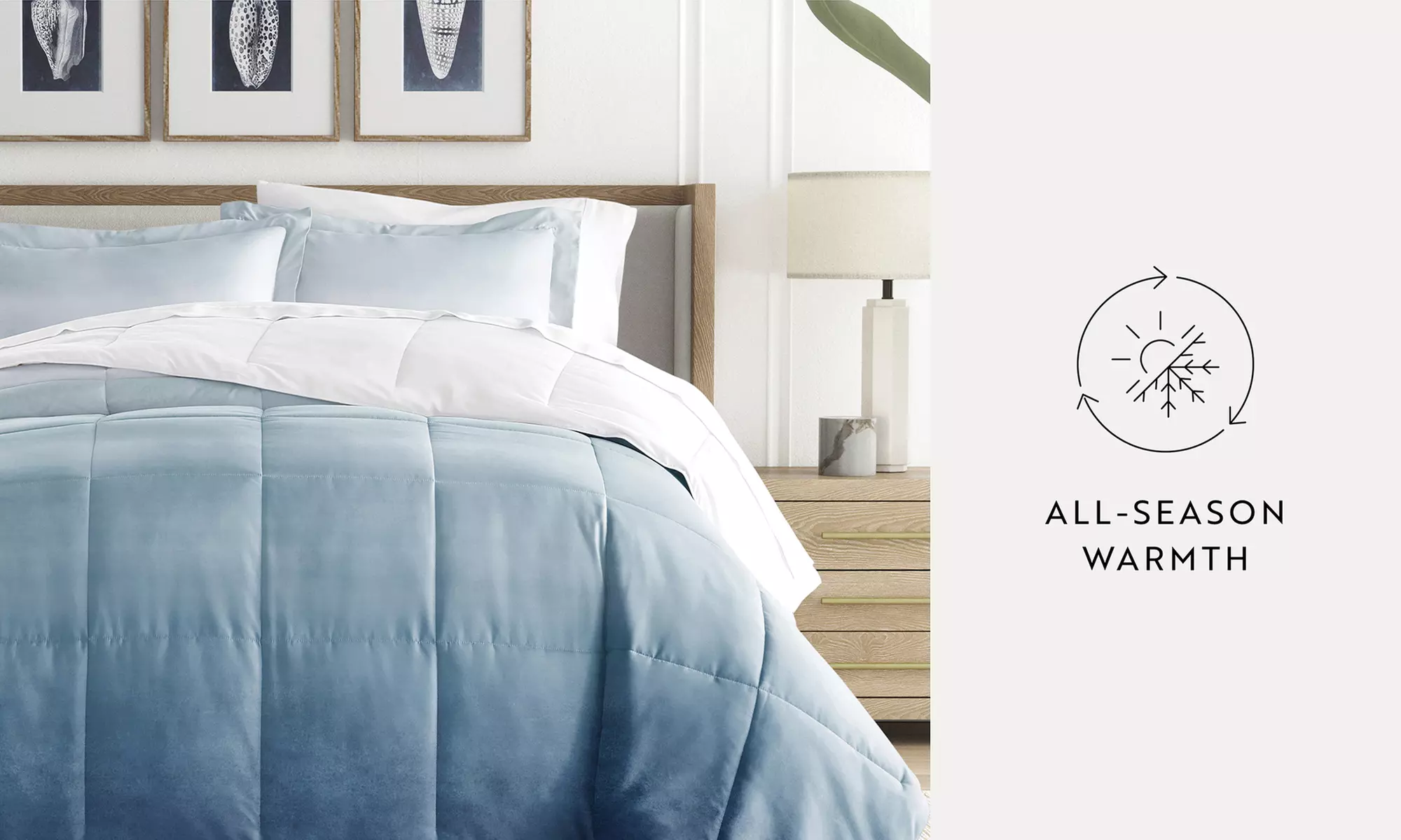 iEnjoy Home Down Alternative Blue Reversible All Season Comforter Set