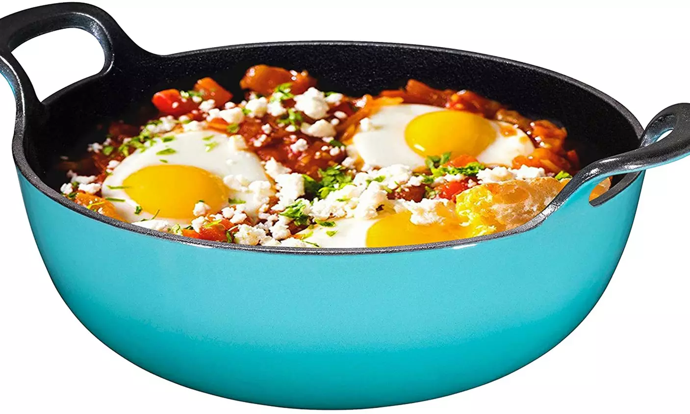Bruntmor Enameled Cast Iron Balti Dish with Loop Handles  - Primary Image