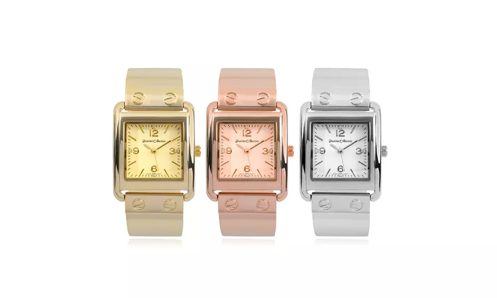 Journee Collection Rhinestone Square Face Link Watch - Primary Image