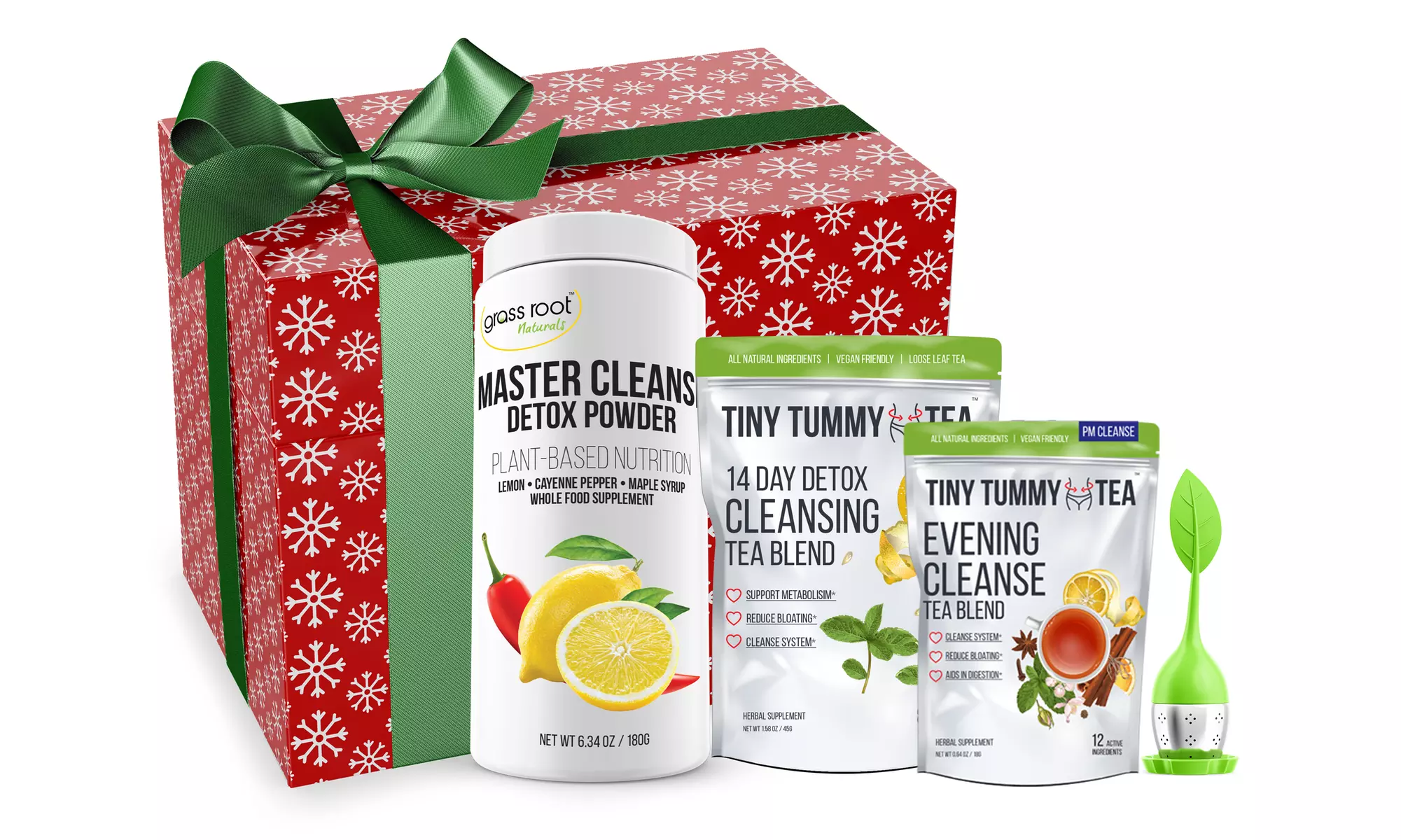 Tiny Tummy Tea Detox and Master Cleanse Holiday Gift Set (4-Pack)