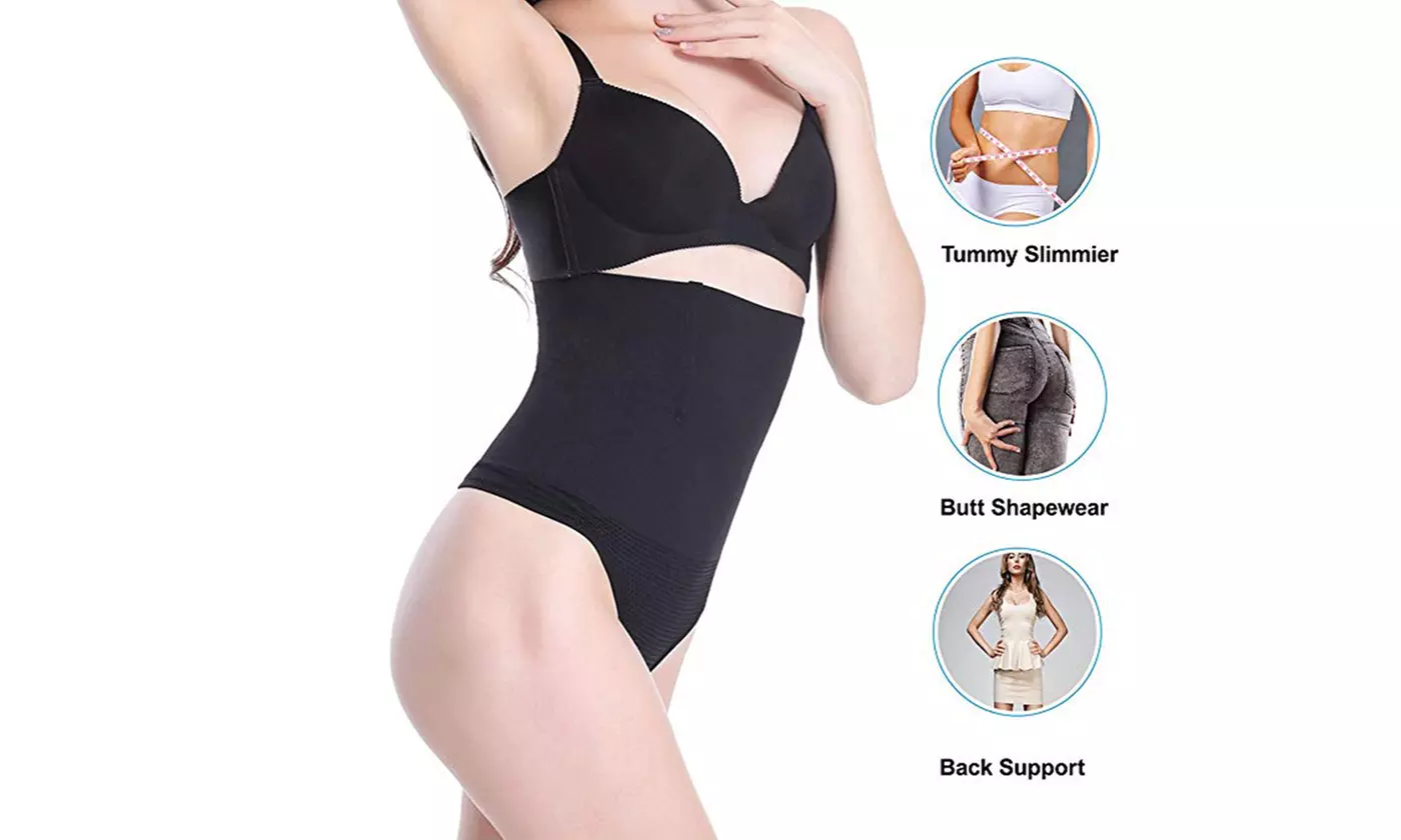 Women's High Waist Cincher Shapewear Slimmer Tummy Control Thong Panty