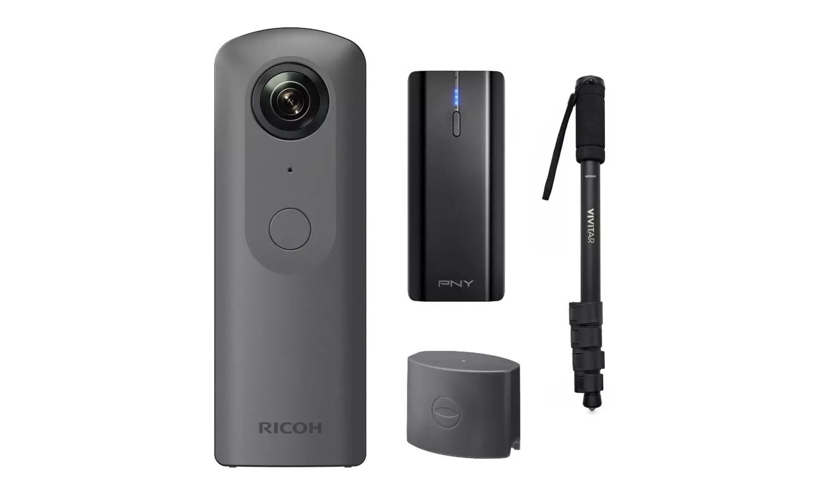Ricoh Theta V 360 degree 4K Spherical VR Camera w/ Cap & Battery Charger Bundle - Primary Image