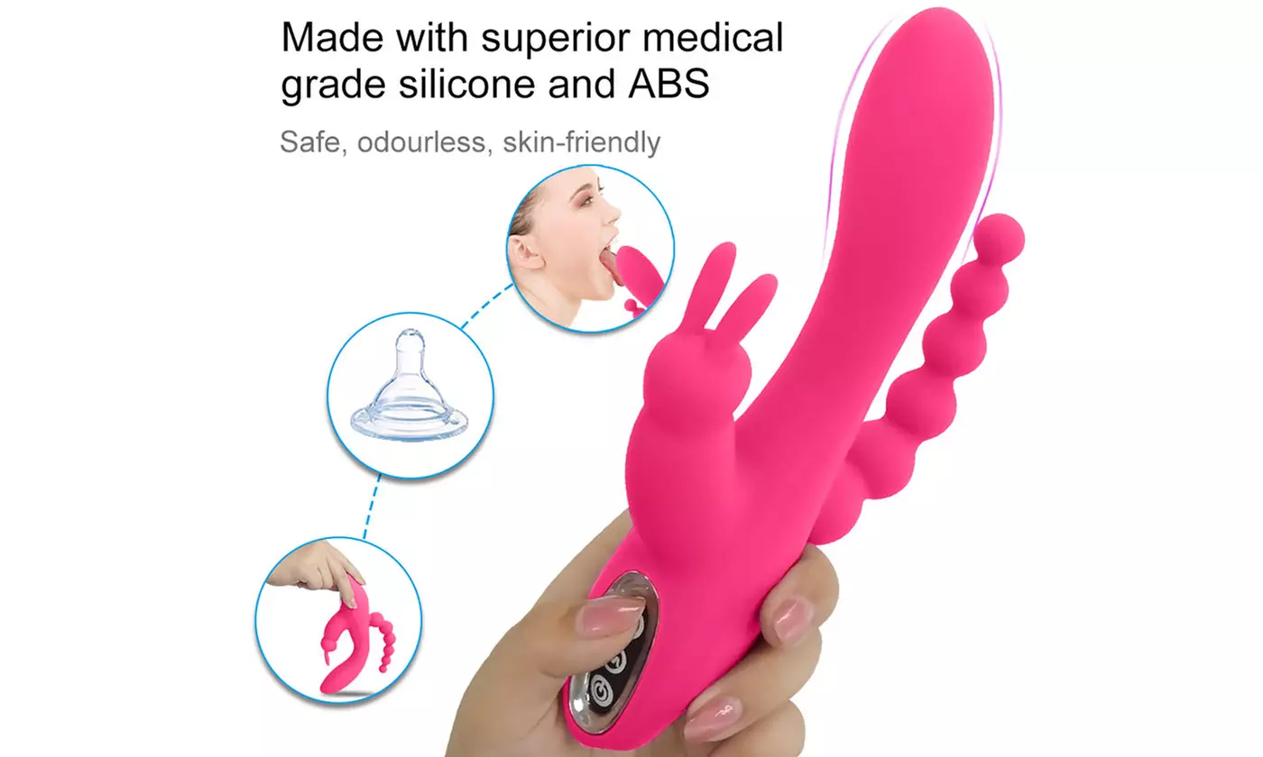 Rabbit Vibrator Triple Play G-Spot Dildo Vibe Waterproof Massager Sex Toys
