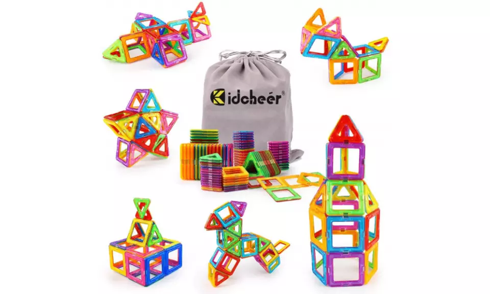 KIDCHEER Magnet Building Tiles, Magnetic 3D Building Blocks Set, 64 Piece - Primary Image
