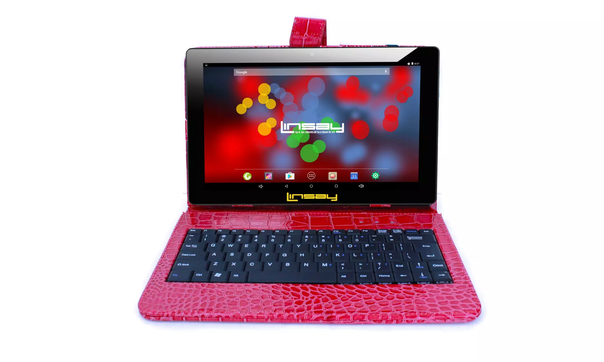 LINSAY 10.1" 1280x800 IPS 2GB RAM 32GB Tablet with Crocodile Keyboard Android 12 - Primary Image