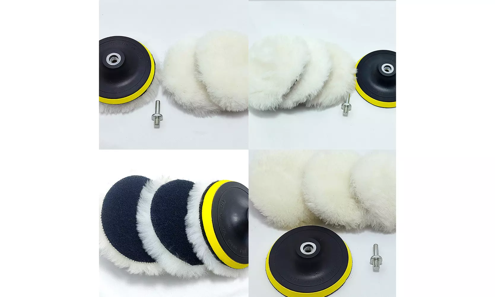 US 5-10Pc 6" Buffing Polishing Pad Wool Wheel Mop For Car Polisher Drill Adapter