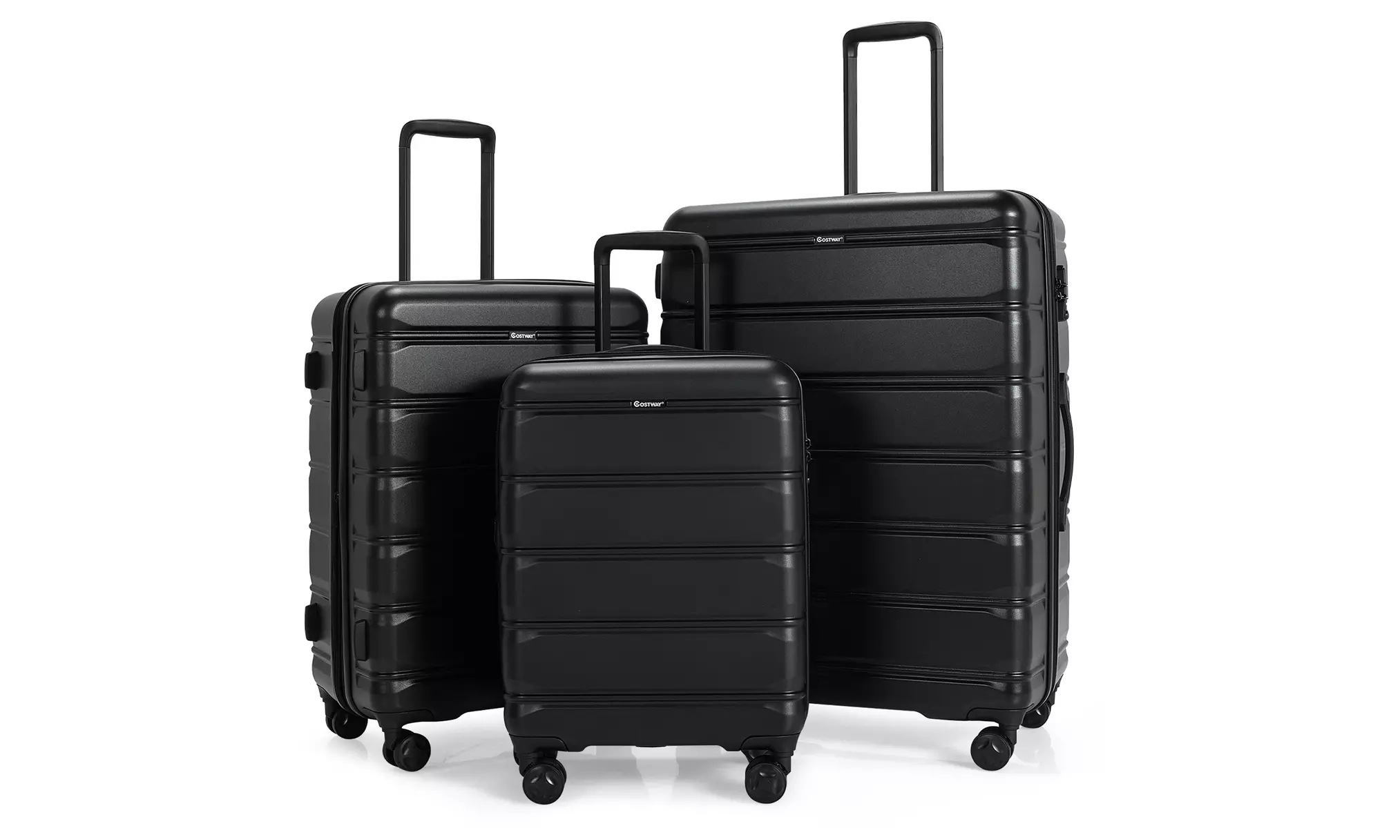 Costway 3 Piece Hardshell Luggage Set pandable Suitcase TSA Lock Spinner Wheels - Primary Image