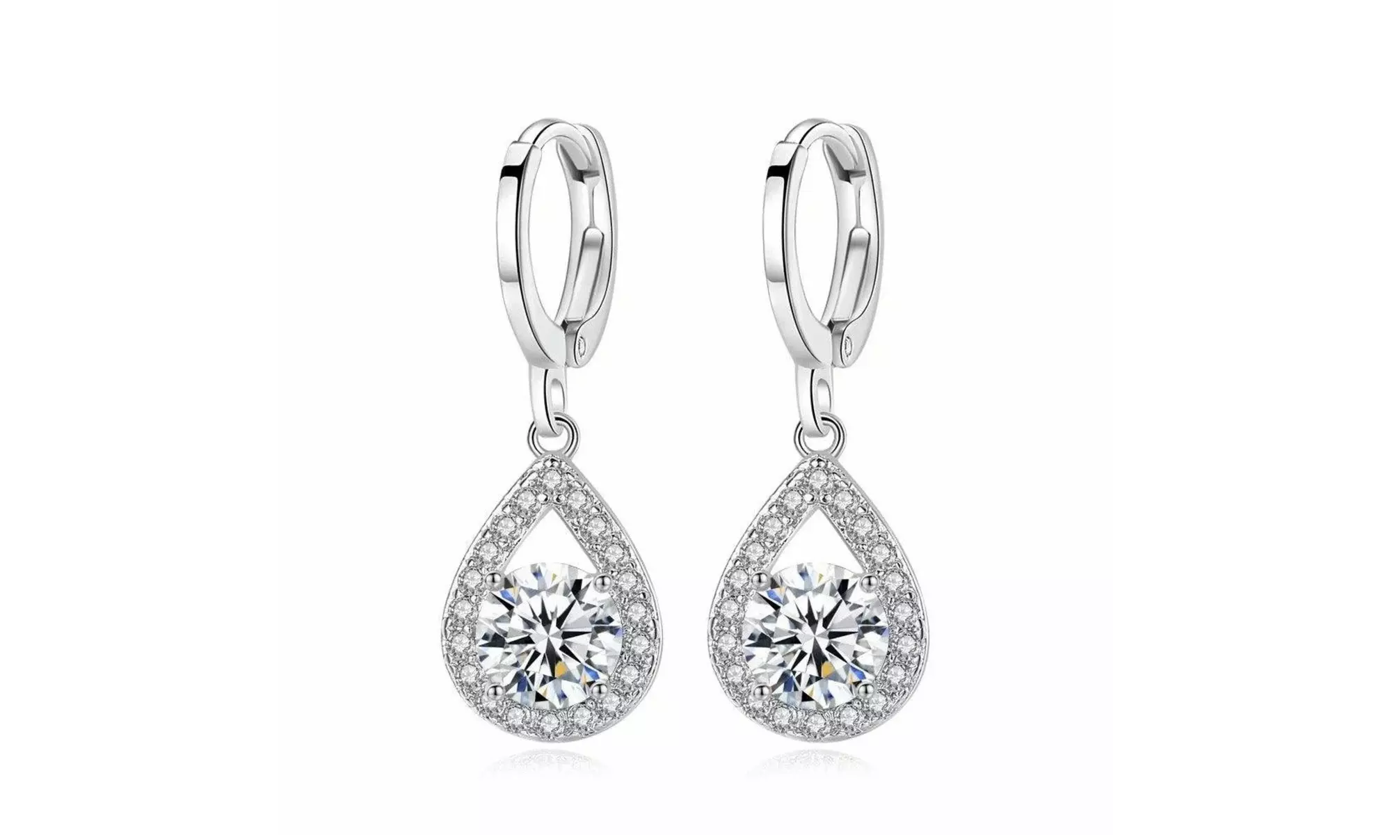 18k White Gold Plated 7 Pack Crystal Earring Set