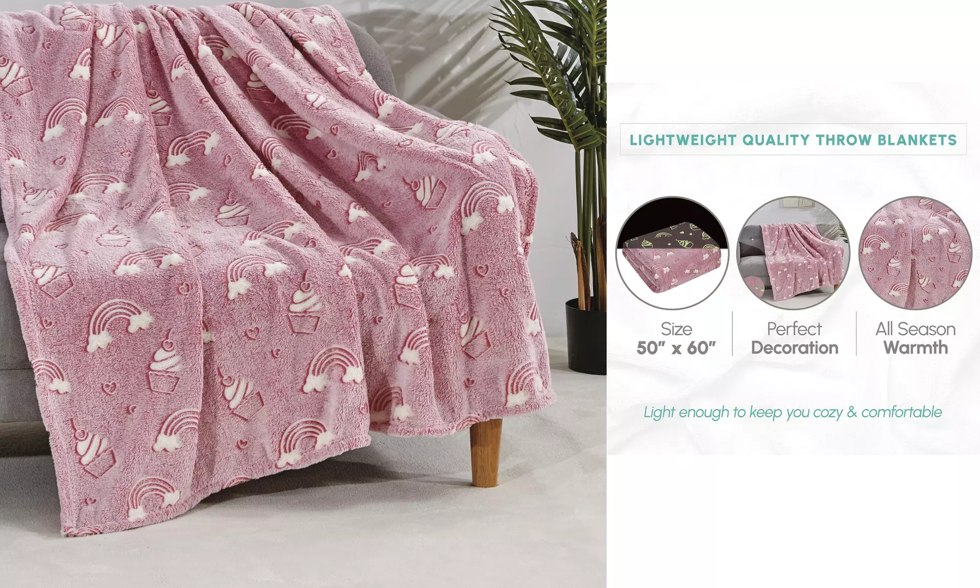 Glow-in-the-Dark 50" x 60" Throw Blankets