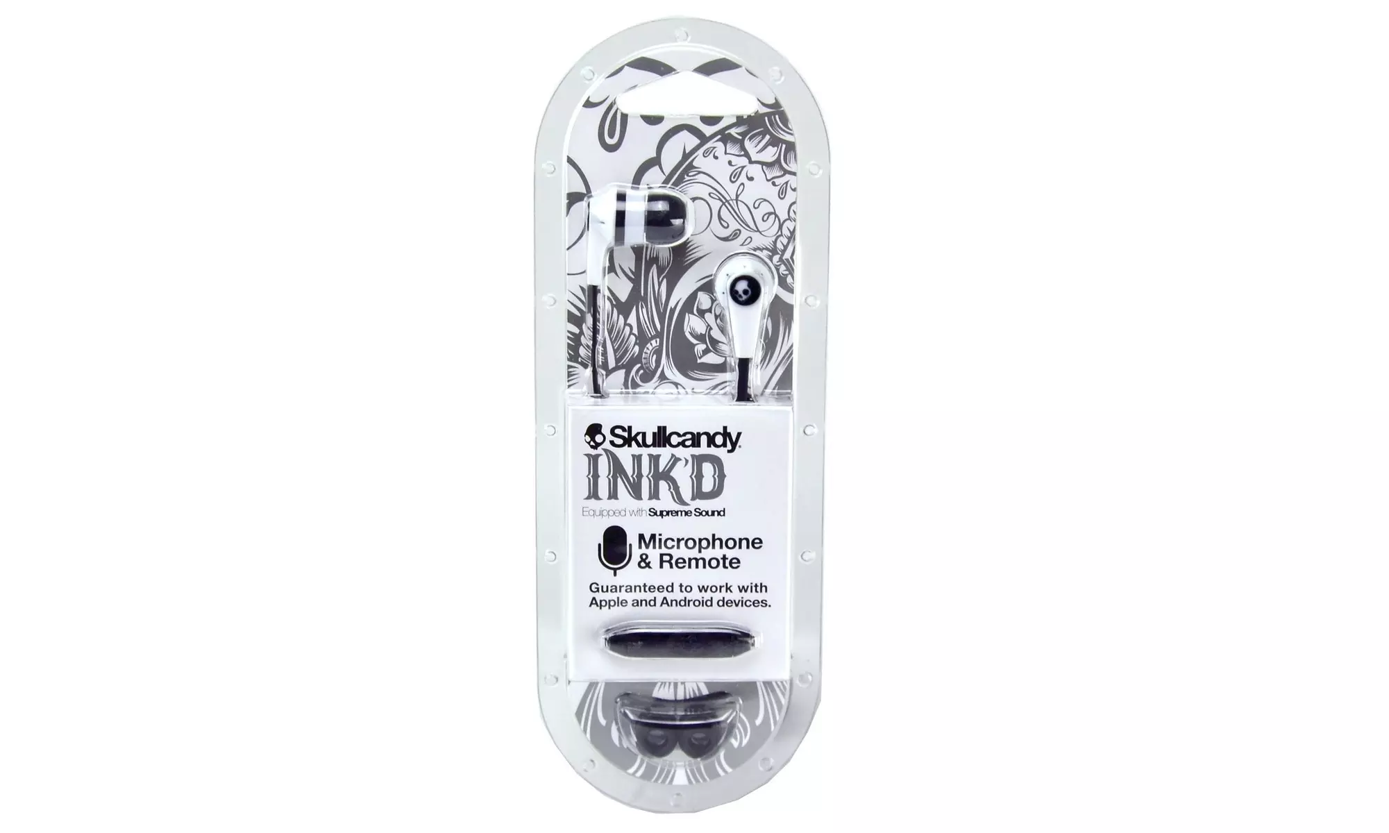 Skullcandy Ink'd 2.0 Earbuds Flat Cord with Mic Headset Supreme Sound - Primary Image