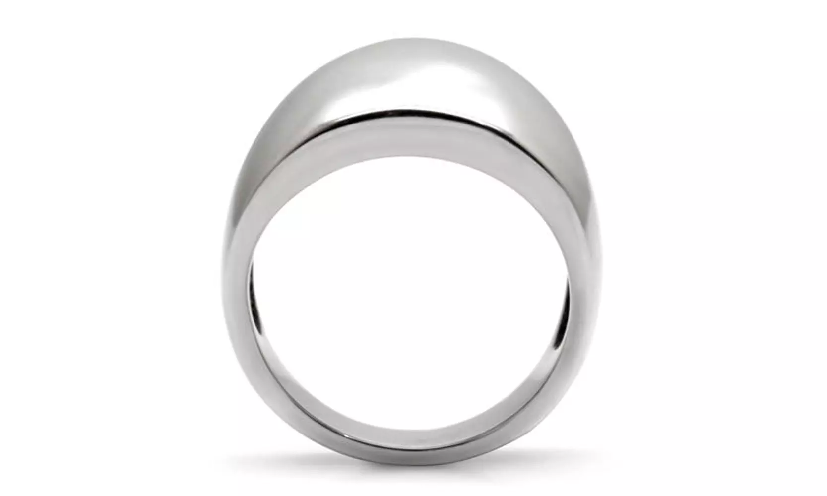Womens High Polished Stainless Steel Classic Tapered Band Fashion Ring