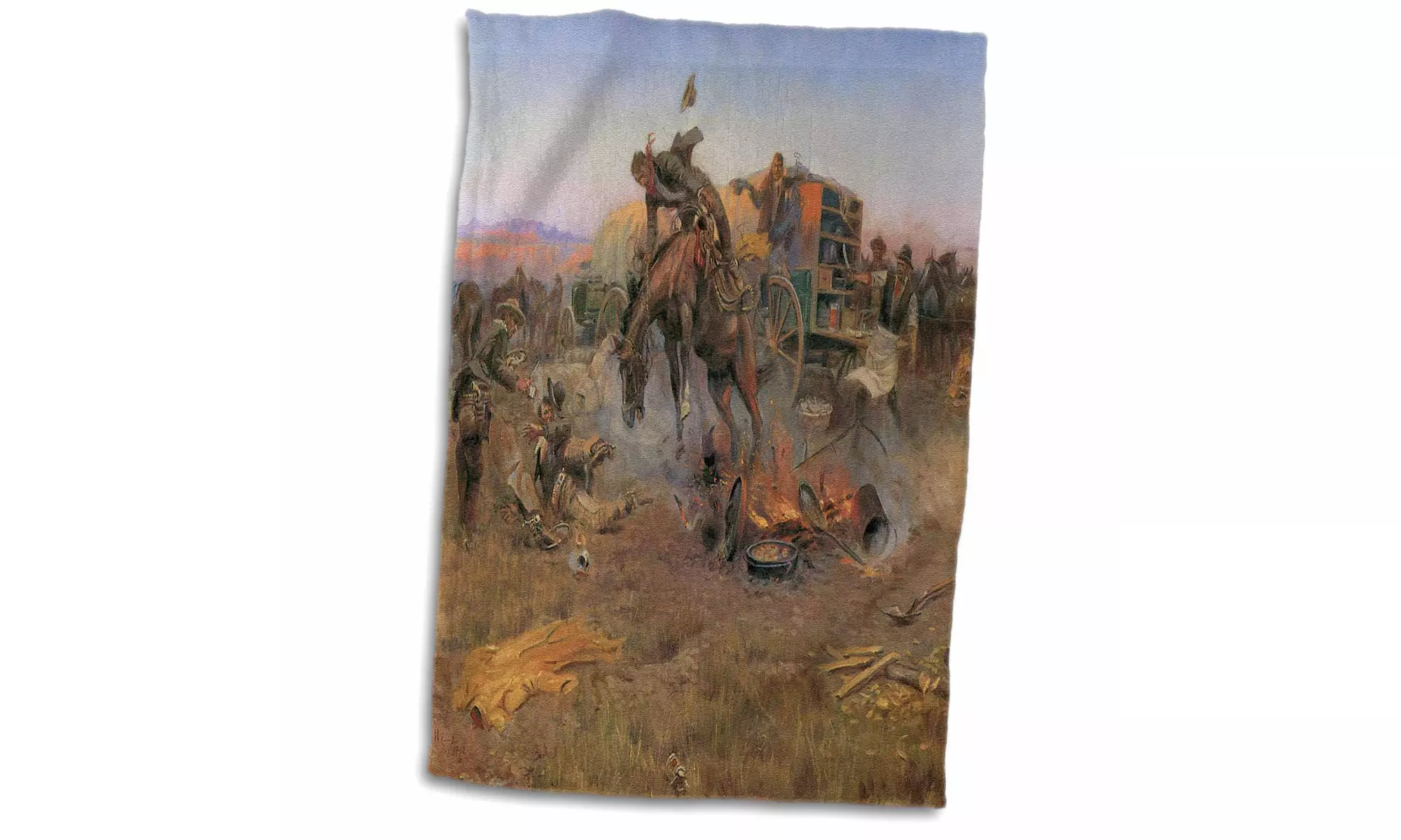  Towel - Camp Cooks Troubles by Charles M Russell American West - 15 by 22-inch - Second Medium