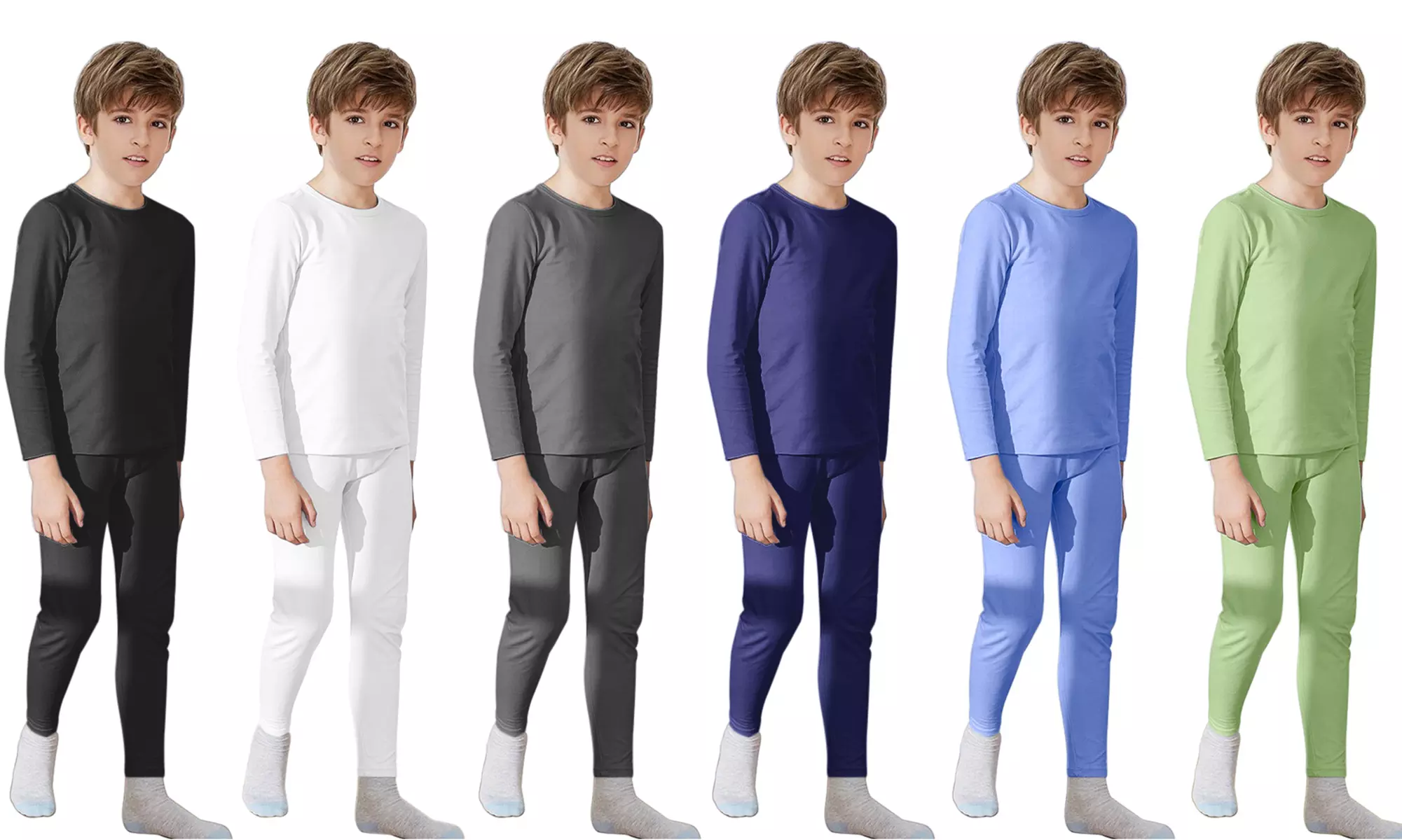 WuhouPro Boy's Ultra Soft Microfiber Fleece Thermal Underwear Sets - Primary Image