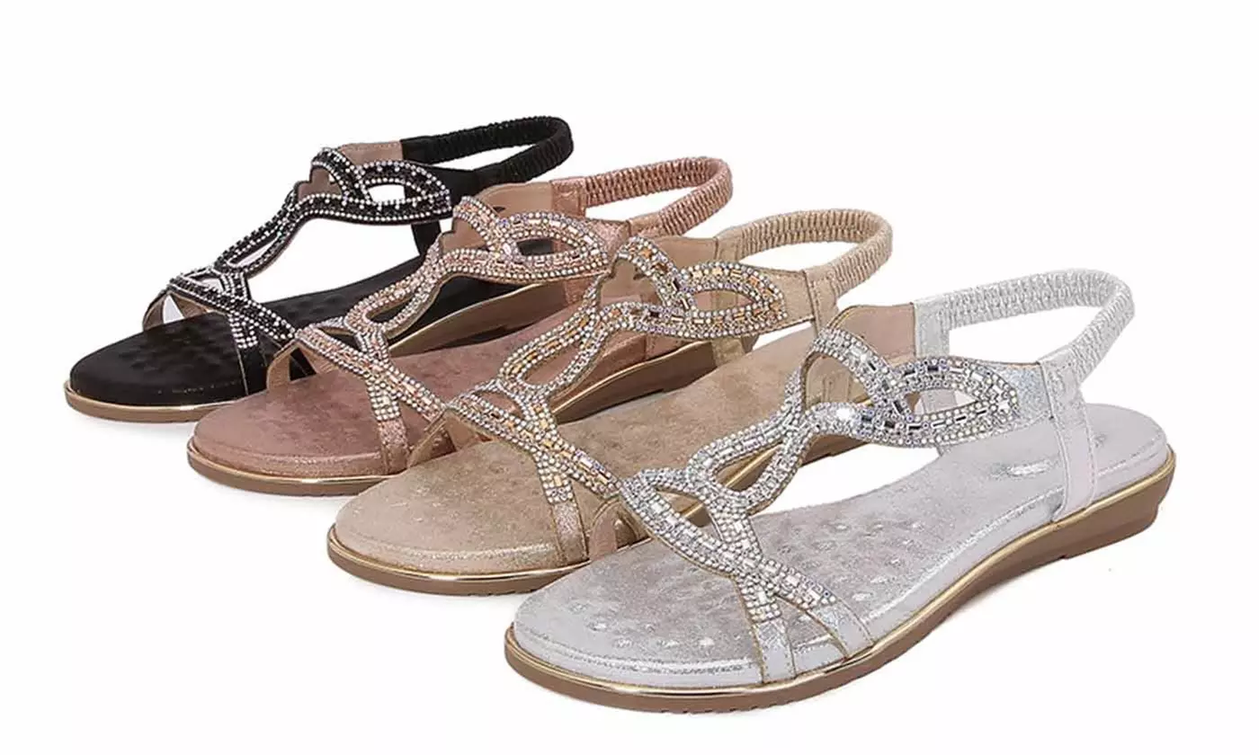 Women's Open Toe Flat Sandals - Primary Image