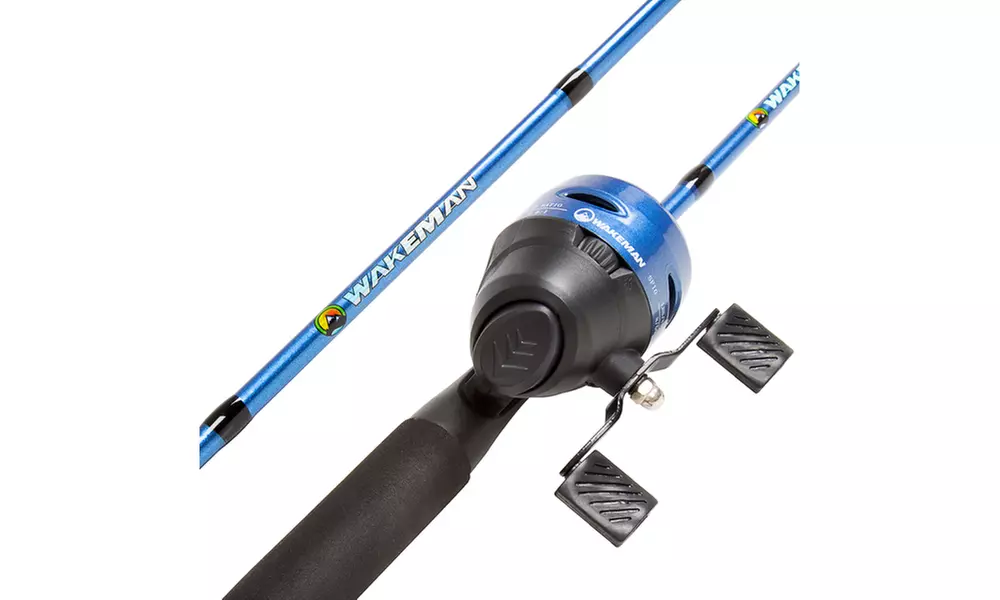Push Button Blue Spincast 2 Pc Rod and Reel Combo 63 Inch Fishing Pole - Primary Image