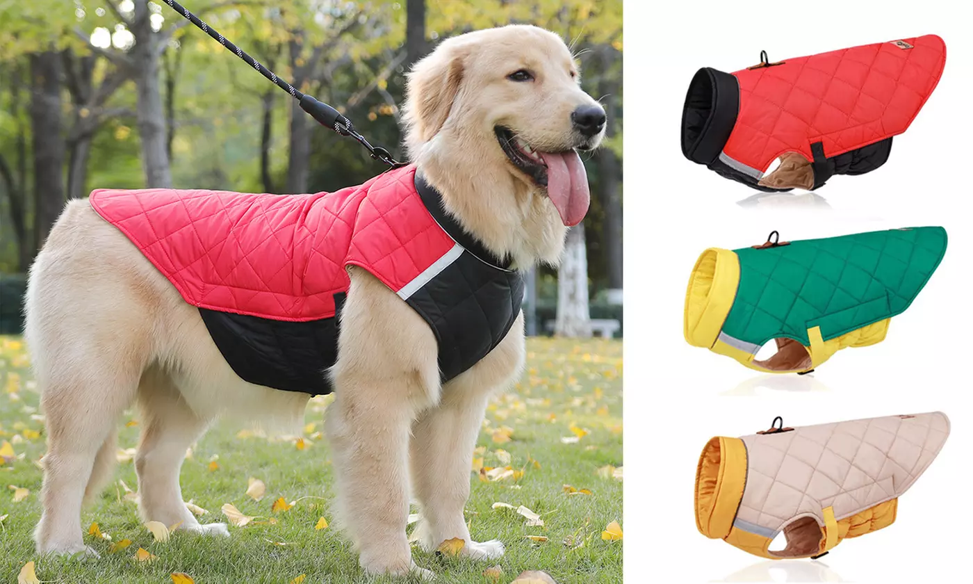 Winter Warm Quilted Dog Jacket, Waterproof Padded Coat Puppy Coat 